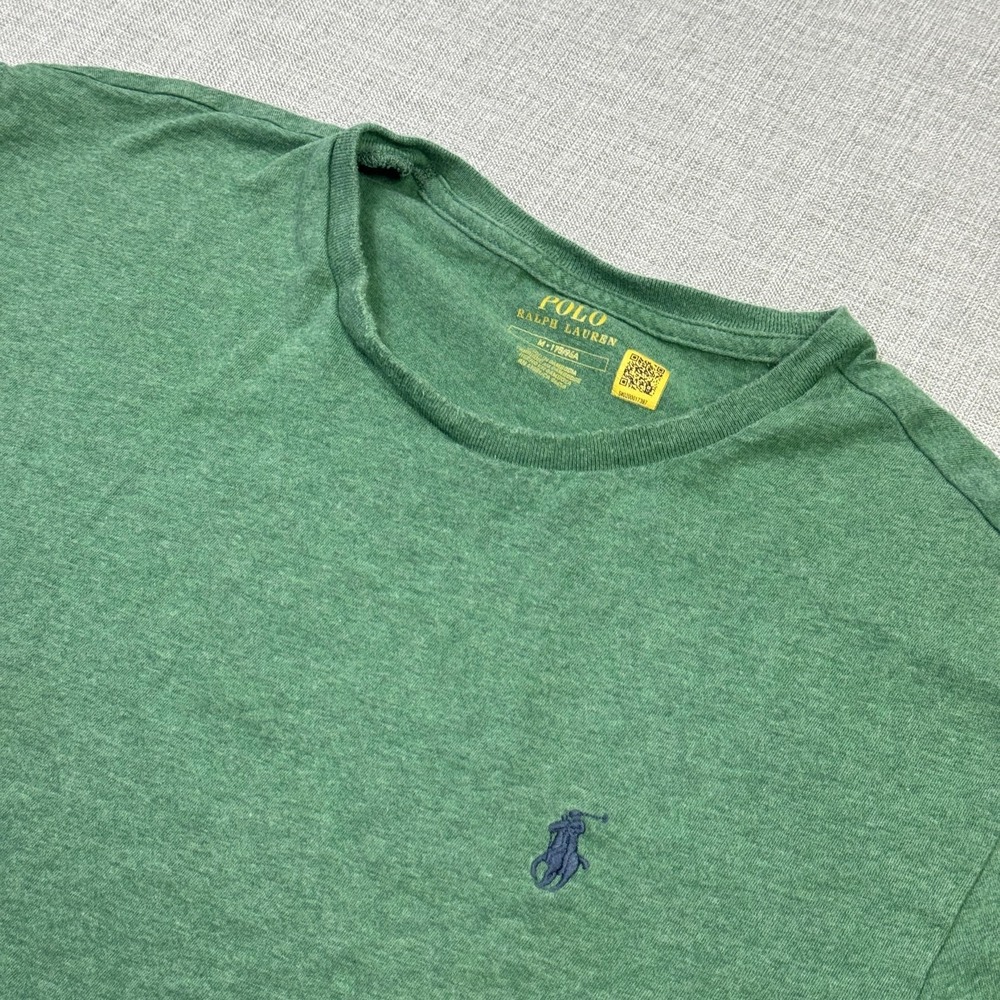 Polo Ralph Lauren T-Shirt Mens M Green Crew Neck Short Sleeve Tagless Logo Basic